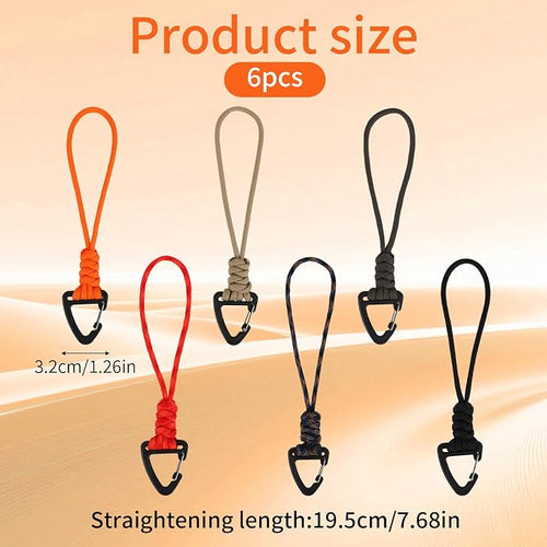 6pcs Paracord Keychain, Braided Rope Paracord Lanyard Key Chain - Image 2