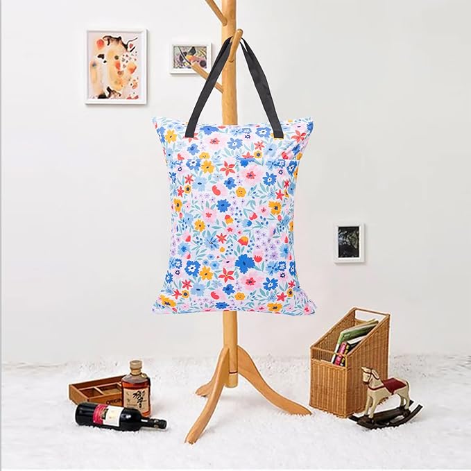 ALVABABY 2 Pack Large Wet Dry Bag Waterproof Hanging Cloth Diaper - Image 5