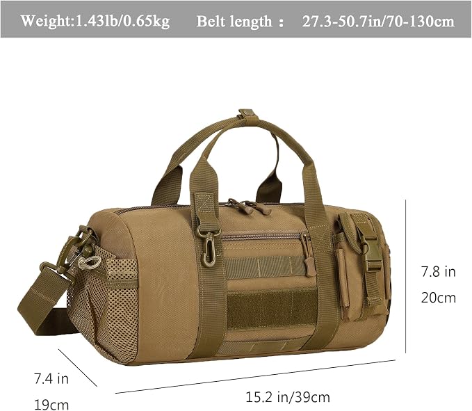 ArcEnCiel Small Tactical Duffle Bag Men Gym Pack Military Molle Shoulder Bags - Image 2