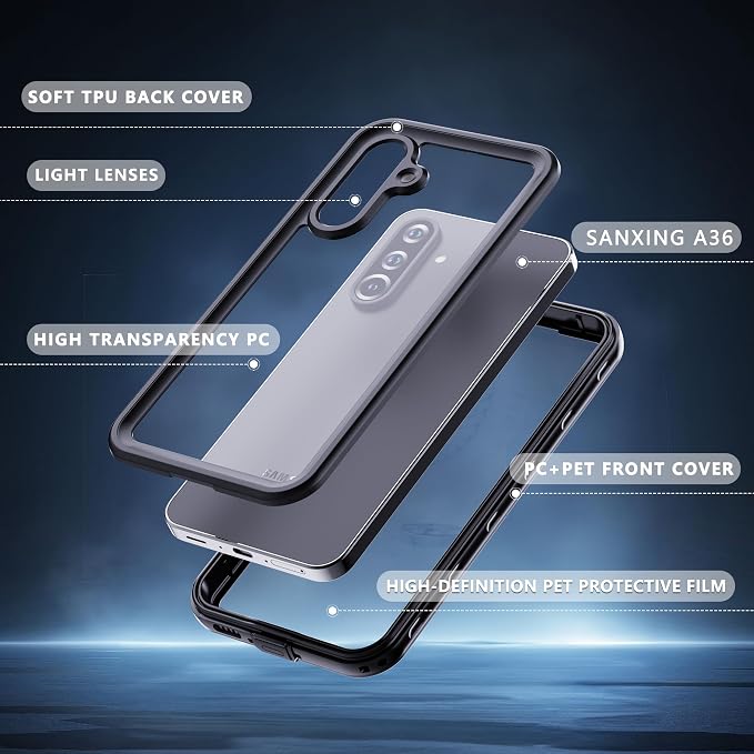 for Samsung Galaxy A37/A36 5G Case, IP68 Waterproof Shockproof Case, Military - Image 4