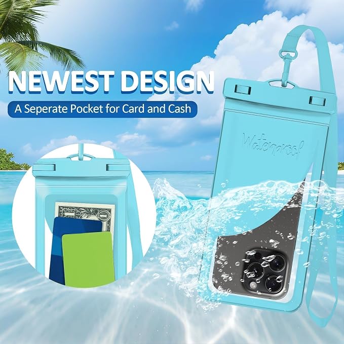 Waterproof Phone Case, with Inside Card Pack, IPX8 Under Water Phone Bag - Image 3