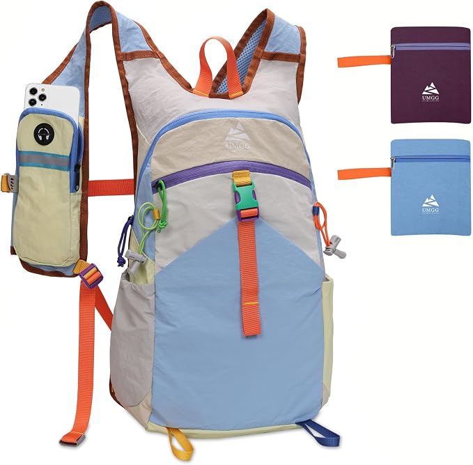 Small Hiking Backpack Travel Daypack 15L Colorful Lightweight Packable Foldable by UTIAMIAOGONGO
