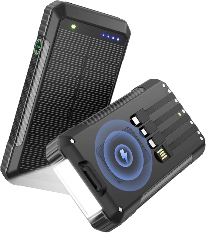 Solar Power Bank 33800mAh Wireless Portable Charger by Unknown