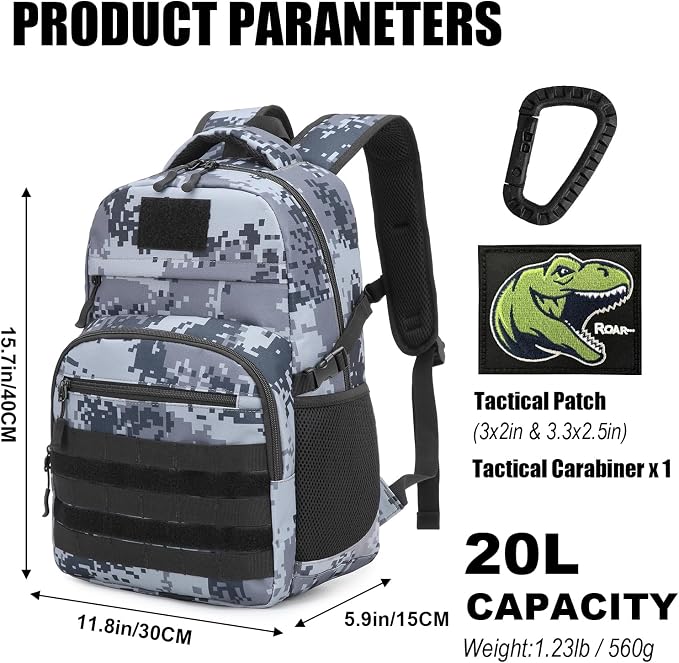 Kids Tactical Backpack Army Molle Bookbag Military Boys Backpack - Image 2