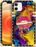 Compatible with iPhone 11 Case, Cool Corlorful Lip Marble Luxury Golden by Unknown