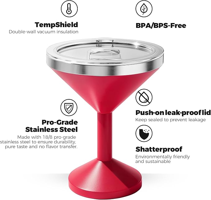 13oz Stainless Steel Martini Glass - Image 6