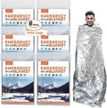 6 Pack - Large 82” x 62” Survival Emergency Mylar Thermal Blankets, Thermal by Unknown