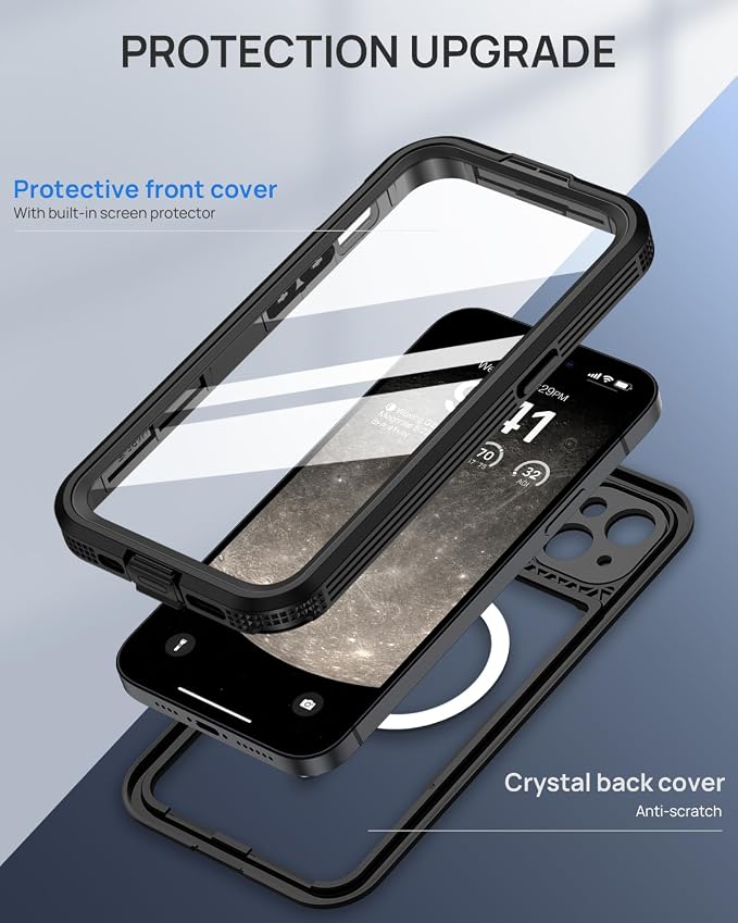 Lanhiem Magnetic for iPhone 15 Plus Case, IP68 Waterproof Dustproof Case - Image 6