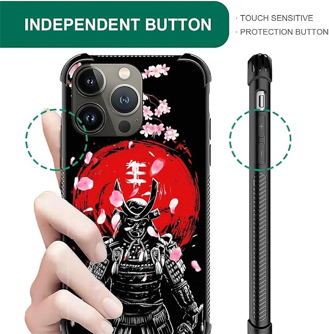for iPhone 12 Pro Max Case, Sakura Japanese Samurai Pattern Graphic Design Girl - Image 4