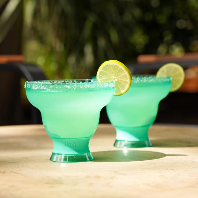 HOST FREEZE Stemless Margarita Glasses, Insulated Plastic Cocktail Glasses - Image 7