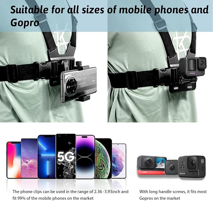 Mobile Phone Chest Strap-Headband First-Person Perspective Shooting Ideal - Image 3