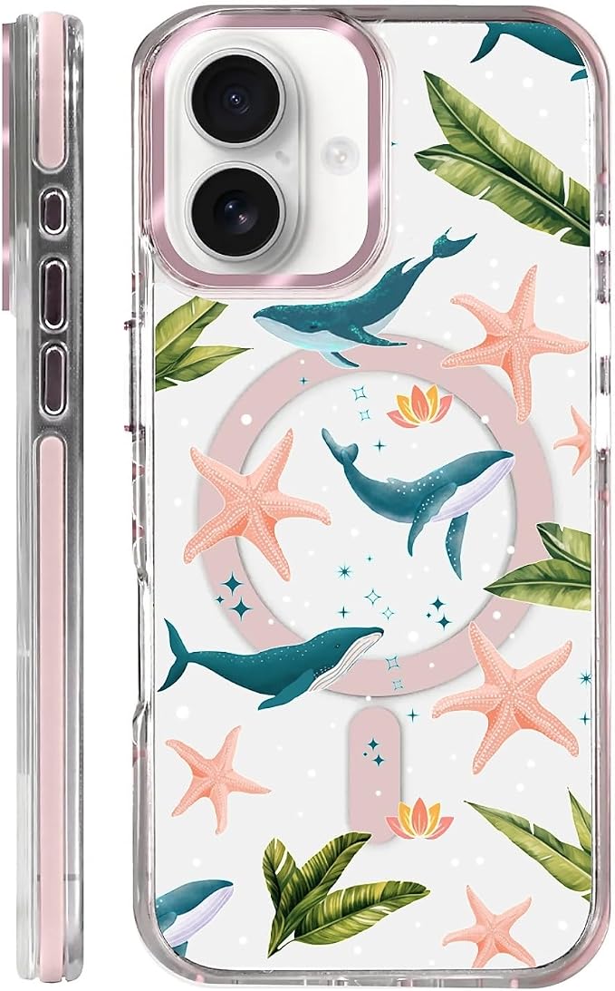 Case for iPhone 16, Sealife Whale Ocean Wildlife Clear Phone Case Design，for by Toulas