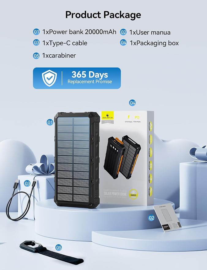 Solar-Charger-Power-Bank - 20000mah Solar Powered Battery Charger Cell Phone - Image 13