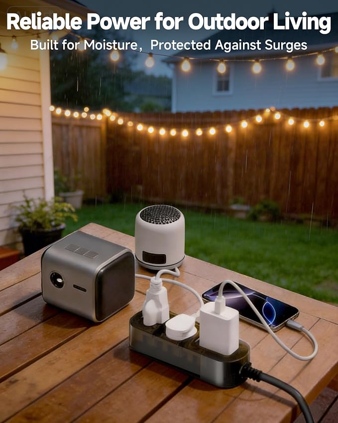 Outdoor Power Strip, 3 AC Outlets, 10 FT, 1625W/13A High-Power Single-Device Use - Image 8