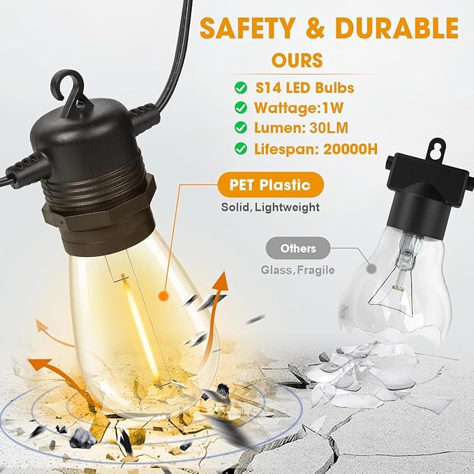 GvvooHome LED Outdoor String Lights 25FT - Image 2