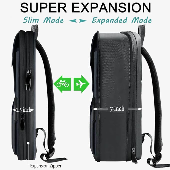 ZINZ Laptop Backpack 15 15.6 16 Inch, Expandable Computer Rucksack - Image 2