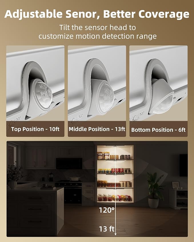 EZVALO 17-Inch LED Motion Sensor Closet Lights, 3600mAh Rechargeable Battery - Image 4