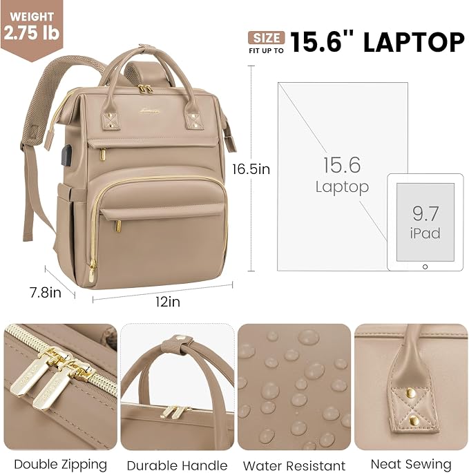 LOVEVOOK Leather Laptop Backpack - Image 4