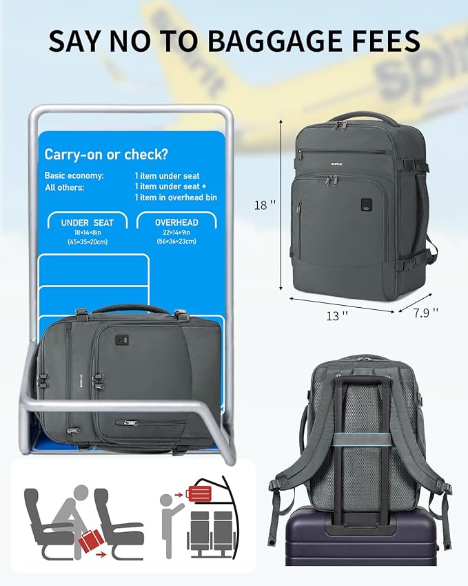 ECOHUB Travel Backpack for Men, Laptop Carry on Backpack - Image 2