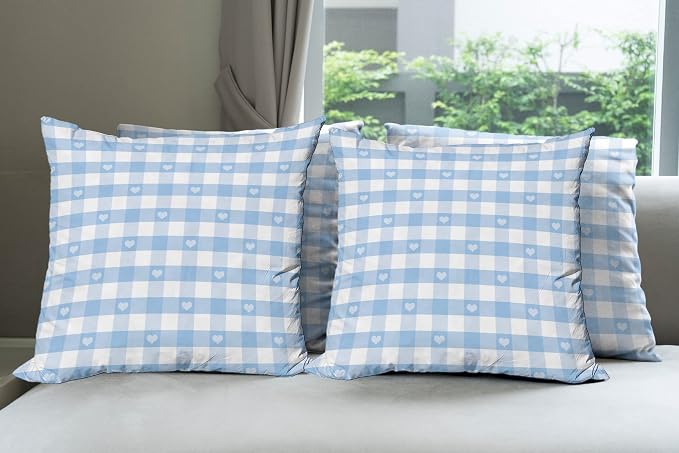 Ambesonne Checkered Decorative Throw Pillow Case Pack of 4, Gingham Motif by Ambesonne