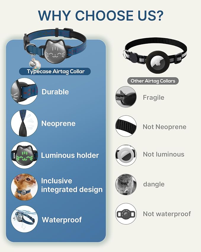 Waterproof Airtag 2nd & 1st Cat Collar, Breakaway Cat Airtag Collar - Image 3