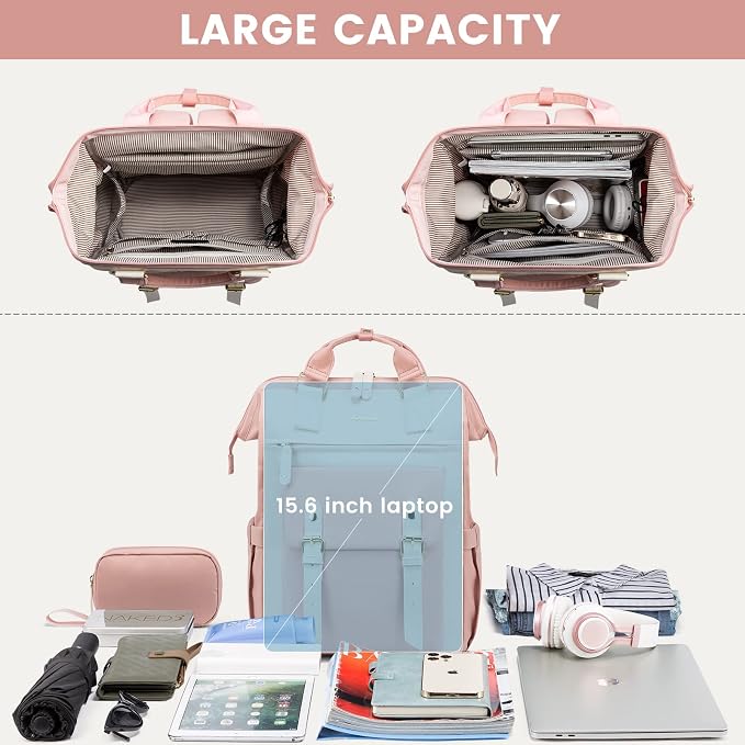 LOVEVOOK Laptop Backpack for Women Work Travel Computer Backpacks Purse - Image 3