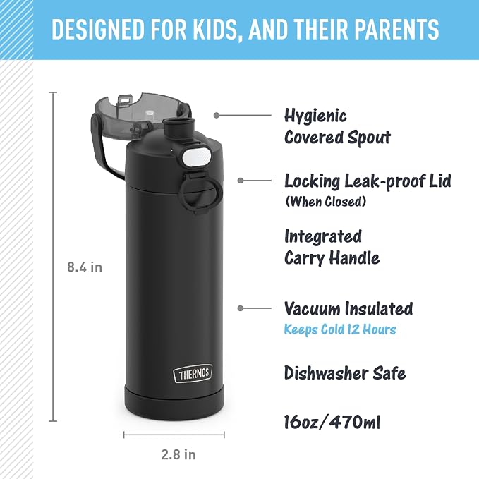 THERMOS FUNTAINER 16 Ounce Stainless Steel Vacuum Insulated Bottle - Image 2