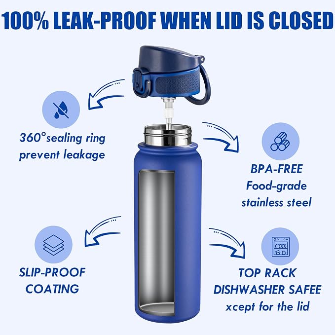OLDLEY 20 Oz Insulated Stainless Steel Water Bottle - Image 3