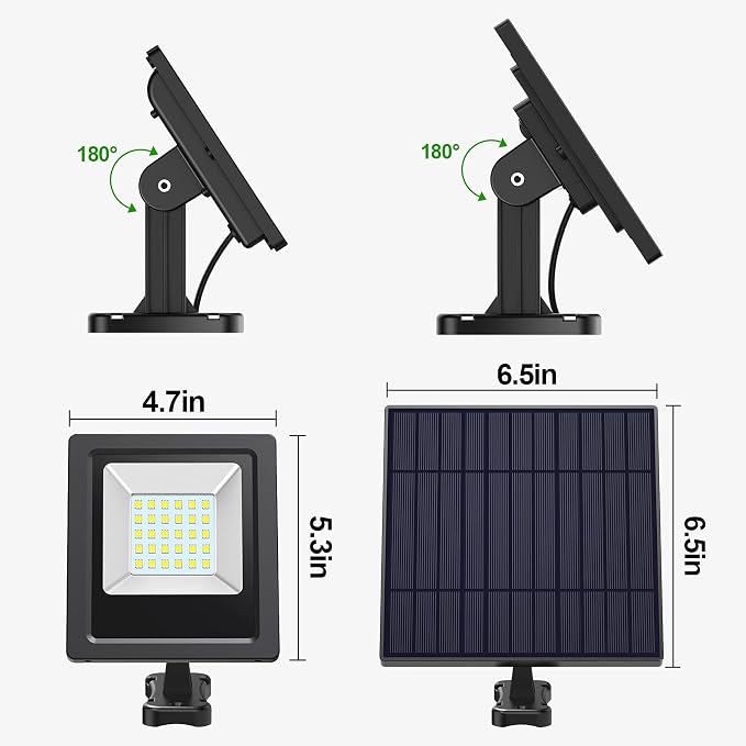 intelamp Solar Lights Outdoor, 4400mAh Solar Powered Flood Lights, Security - Image 9