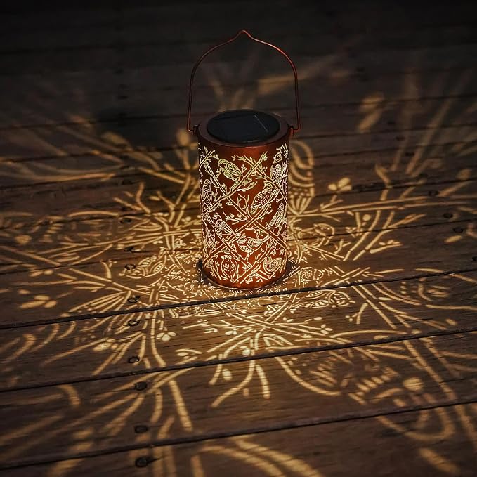 Solar Cardinal Lanterns Outdoor Hanging Decor Lantern, Waterproof Hollow Out - Image 6