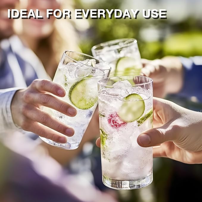 Plastic Drinking Glasses Set of 8, 14oz Rocks & 20oz Water Cups, Unbreakable - Image 6
