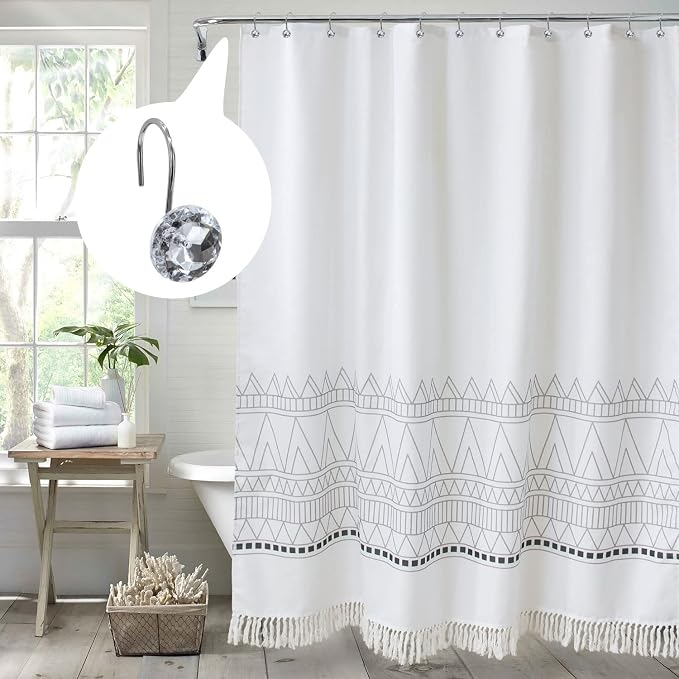 MitoVilla Silver Shower Curtain Hooks Rings, Rust Proof Shower Rings - Image 2