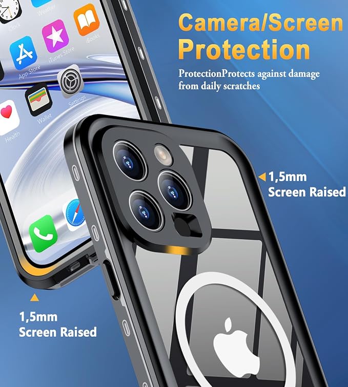 Design for iPhone 15 Pro Max Case Waterproof, Full Body Underwater Dustproof - Image 3