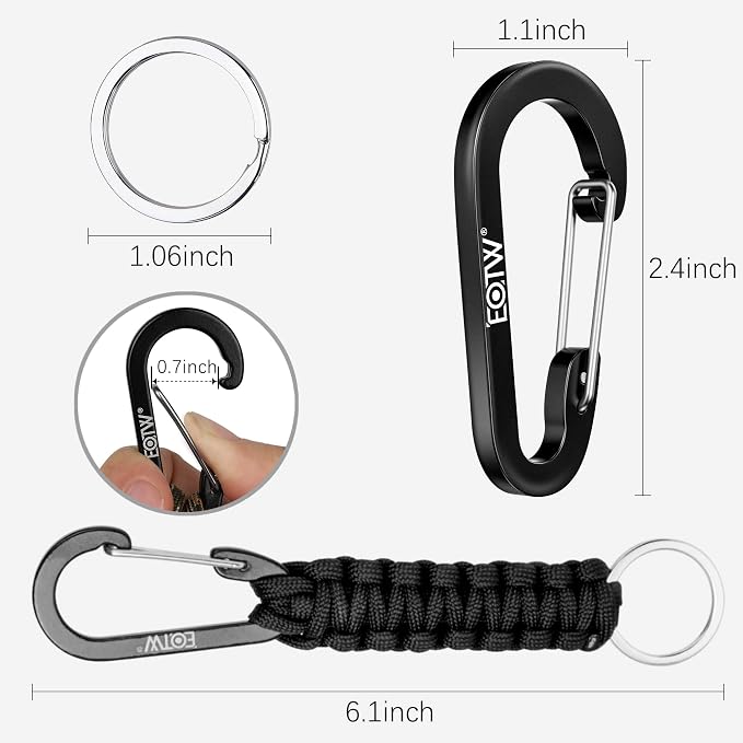 EOTW Paracord Keychain for Men Women Paracord Carabiner Backpack Keychain - Image 2