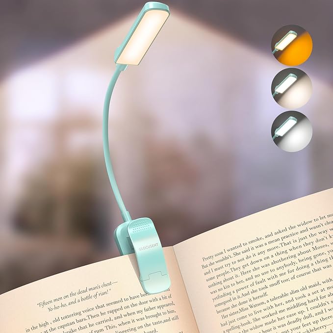 Glocusent 13 LEDs Book Lights for Reading at Night, 120 Hrs Runtime by GLOCUSENT