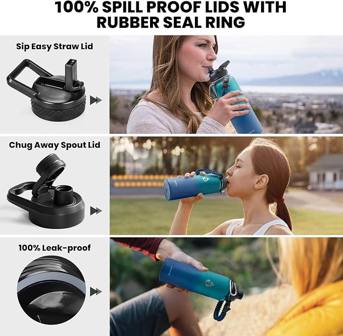 RAYMYLO Insulated Water Bottle 40 oz, Triple Wall Vacuum Stainless Steel - Image 3