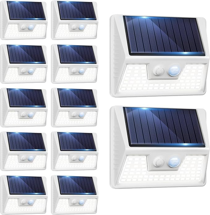 vighep 12Pack White Solar Lights Outdoor Motion Sensor, 6000K Cool Light/3 - Image 8