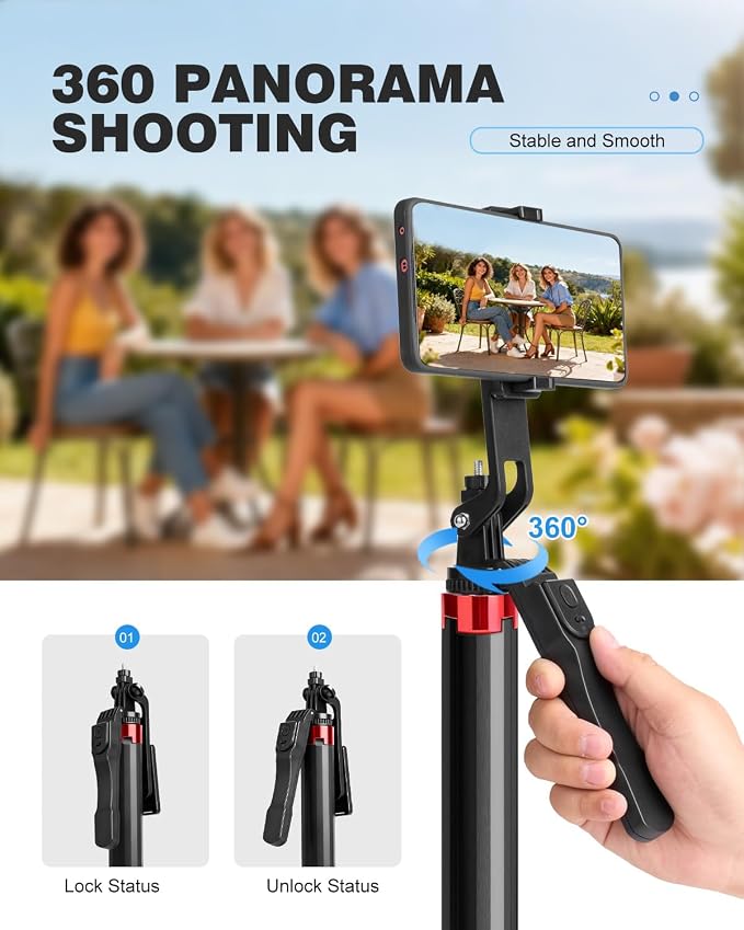 71" Phone Tripod Selfie Stick for iPhone/Android/Camera, Cell Phone Tripod Stand - Image 6