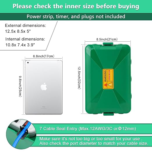 NineLeaf IP54 Waterproof Electrical Box, Outdoor Weatherproof Plug Cover - Image 4