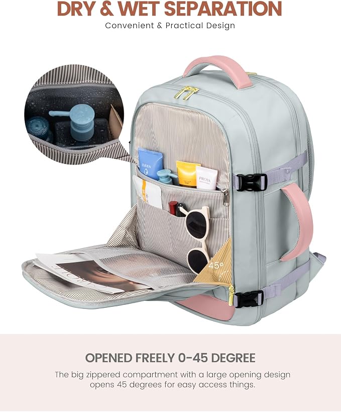 LOVEVOOK 50L Travel Backpack for Women Flight Approved, Carry on Backpack for - Image 5