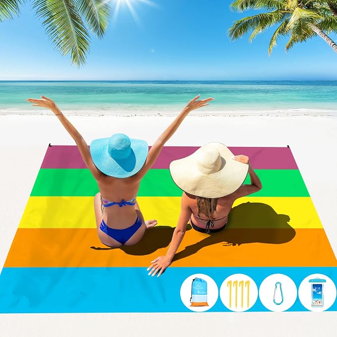 Famstar Beach Blanket Oversized Extra Large 10'X 9', Waterproof Sandproof Beach by Famstar