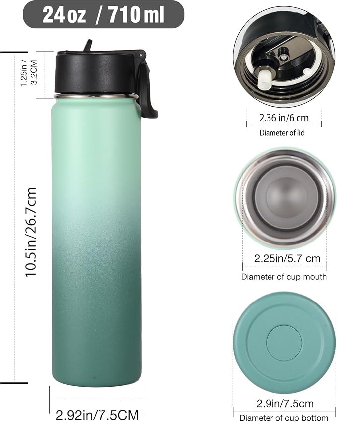 Volhoply 24 Ounce Insulated Water Bottle - Image 2