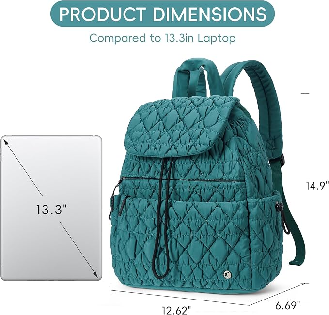 CLUCI Puffy Quilted Backpack Purse - Image 4