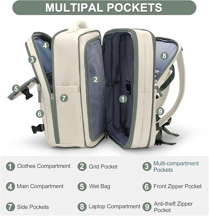 coofay Expandable Travel Backpack - Image 3