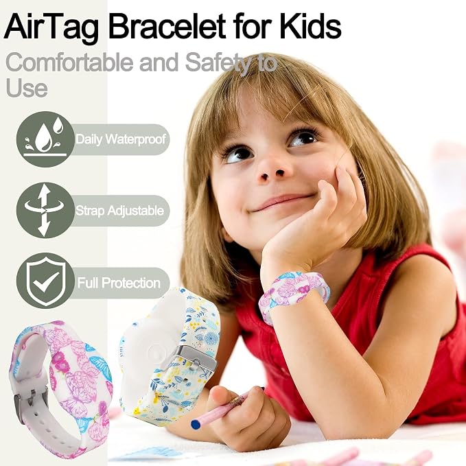 Waterproof Bracelet for AirTag Kids, Hidden Printed Wristband for Apple Air Tag - Image 2