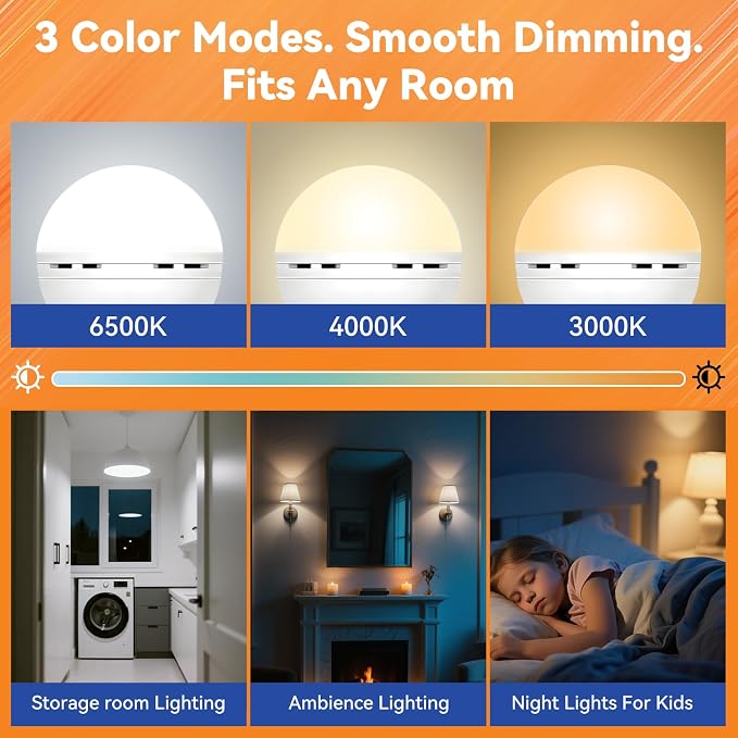 MagixPro Remote Rechargeable Light Bulbs, USB & Socket Charging, 1800mAh Battery - Image 5