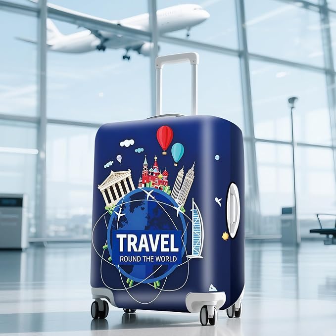 ANNA QUEEN Travel Globe Airplane Luggage Cover -Stretchable Airplane Suitcase - Image 9