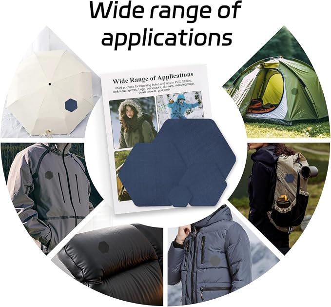 J.CARP 8PCS Nylon Repair Patches, Self Adhesive & Waterproof Patches, Nylon - Image 5