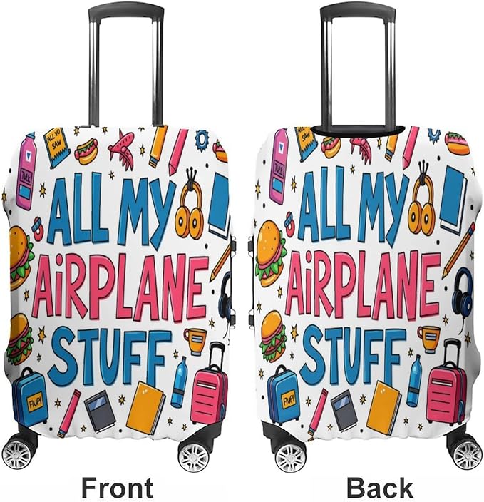 Airplane Travel Essentials Stretch Luggage Cover, Washable Suitcase Protector - Image 3
