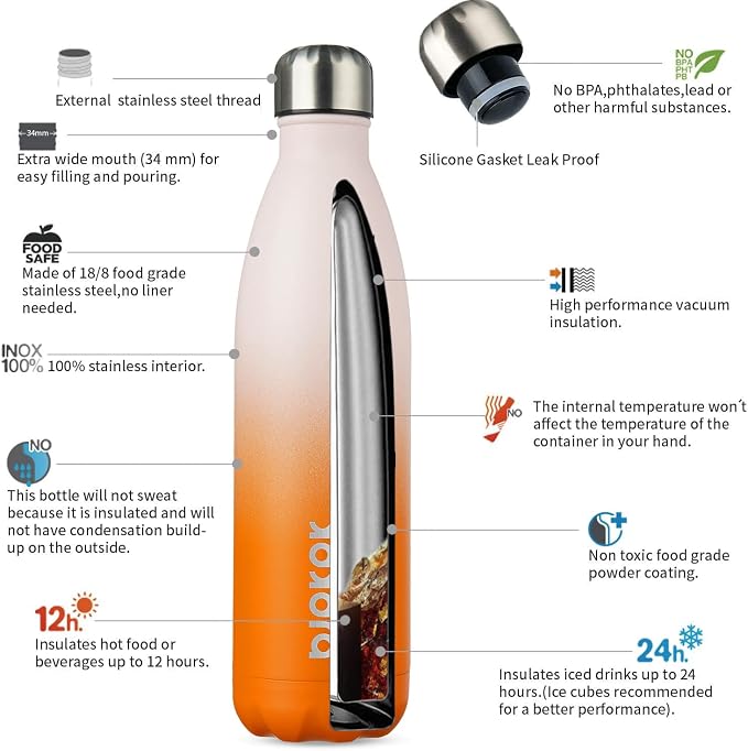 BJPKPK 25oz Insulated Stainless Steel Water Bottles, Sports Water Bottles Keep - Image 3